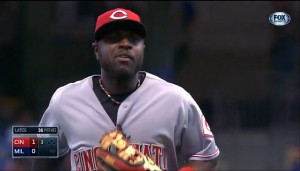 The second baseman stays with a sharp grounder, then makes a tough throw from his knees to nab Scooter Gennett at first base.