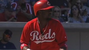 Brandon Phillips sends a ball deep to center field and reaches second safely for a stand-up double. 