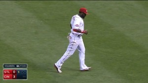 Brandon Phillips ranges to his left and makes a nice catch, robbing Kolten Wong of a base hit in the 5th inning