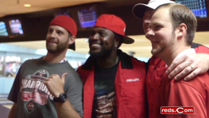 Brandon Phillips and his teammates get together for a night of bowling with fans, benefitting the Reds Community Fund.